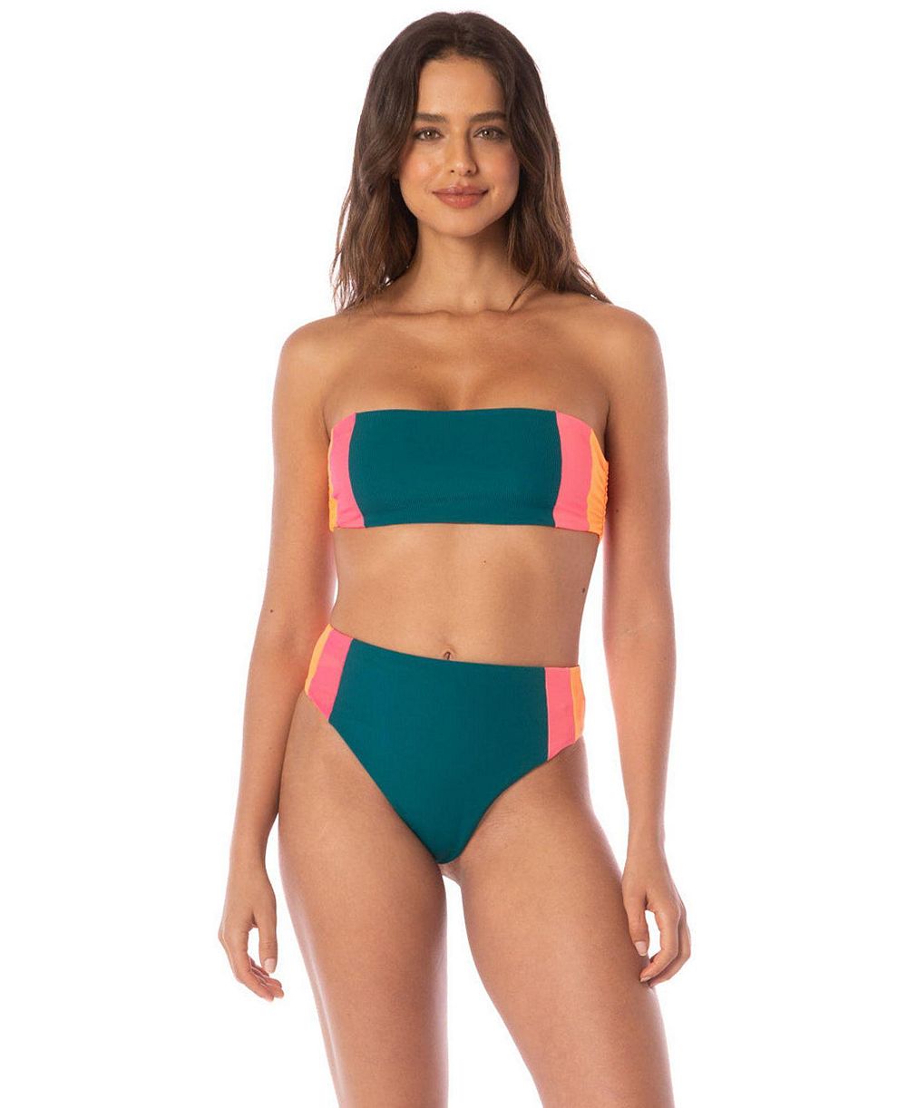 Maaji Women's Verdant Breeze Nomad Strapless Bandeau Reversible Bikini Top
