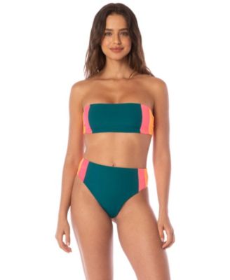 Maaji Women's Verdant Breeze Nomad Strapless Bandeau Reversible Bikini Top