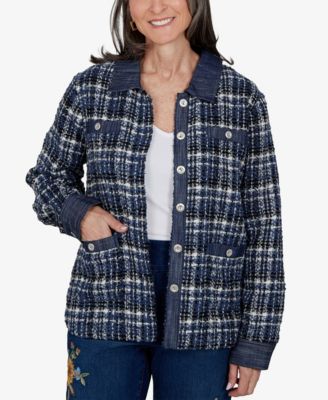 Alfred Dunner Women's Plaid Shirt Jacket