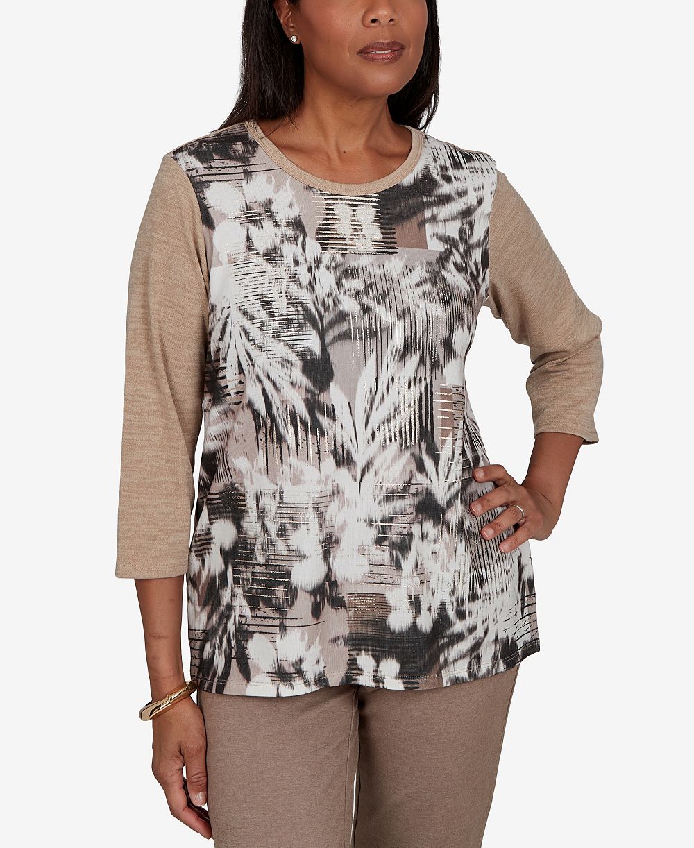 Alfred Dunner Женский джемпер с рукавом 3/4-Sleeve