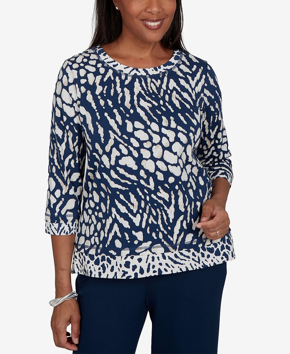 Женская футболка Alfred Dunner Print 3/4-Sleeve