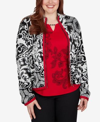 Alfred Dunner Women's Long-Sleeve Zip-Front Knit Jacket