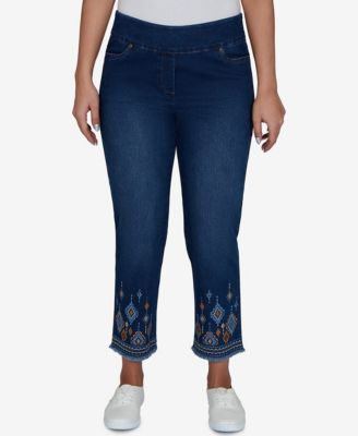 Alfred Dunner Women's Pull-On Ankle Denim Pants