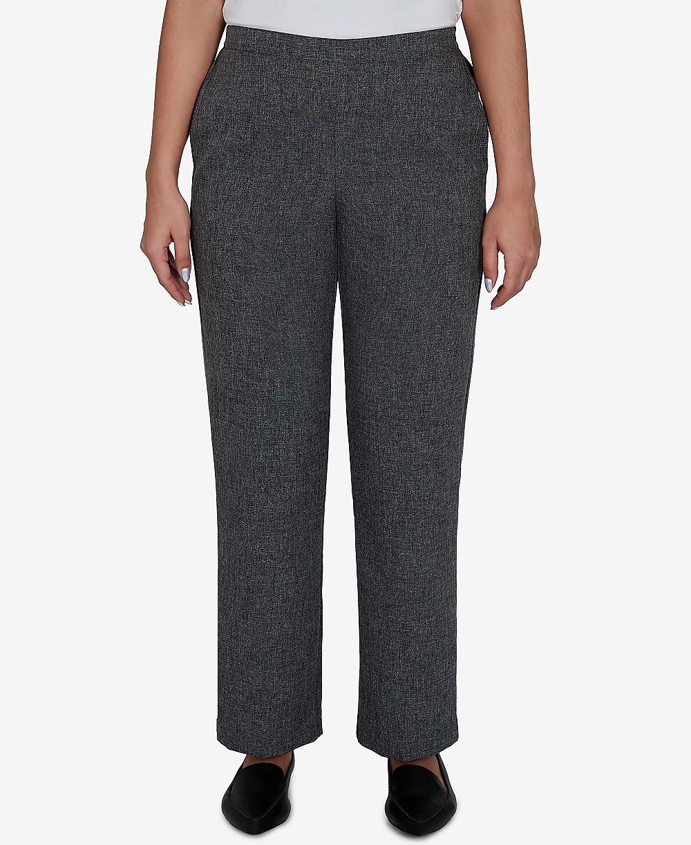 Alfred Dunner Women's Pull-On Elastic Waist Straight Pants