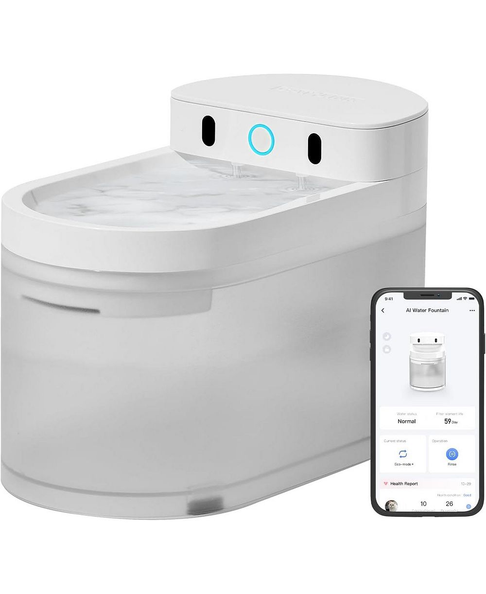 CATLINK W03 Wireless Cat Water Fountain, 2300ml, 5000mAh Battery, App Control, Fine Filter and Low Noise 30dB
