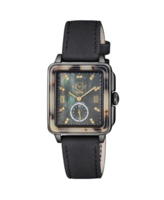 GV2 by Gevril Women's Bari Tortoise Swiss Quartz Italian Leather Strap Diamond Watch