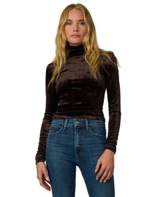 Joe's Jeans женская длинная футболка с высоким воротником-гольф из бархата