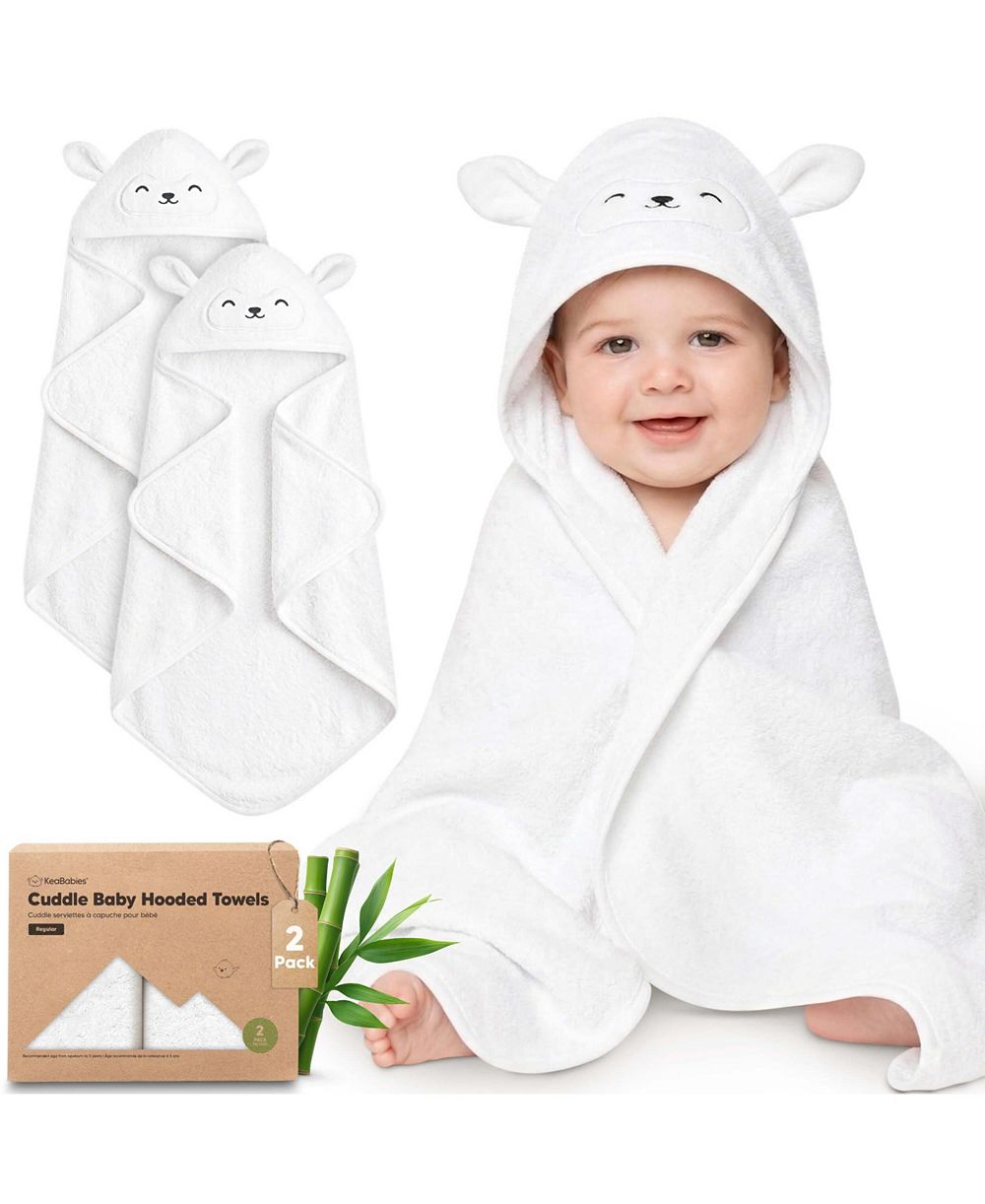KeaBabies детское полотенце с капюшоном Cuddle, 2 шт., для новорожденных и детей