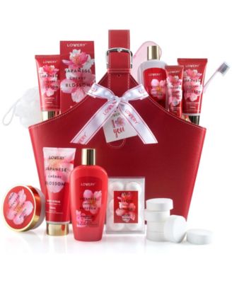 Подарочный набор Lovery Body Care, Japanese Cherry Blossom Home Spa Tote Bag Gift Set, 25 Piece