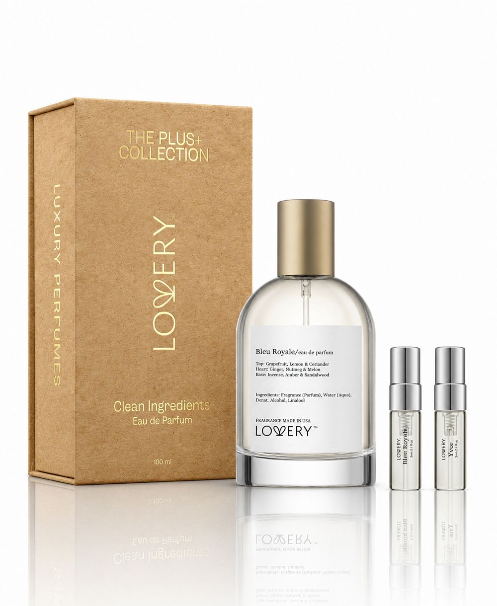 LoveryPlus Bleu Royale Eau de Parfum 2pc Gift Set - 3.4fl oz Mens Perfume Gift Set, Citrus and Woods Fragrance Spray