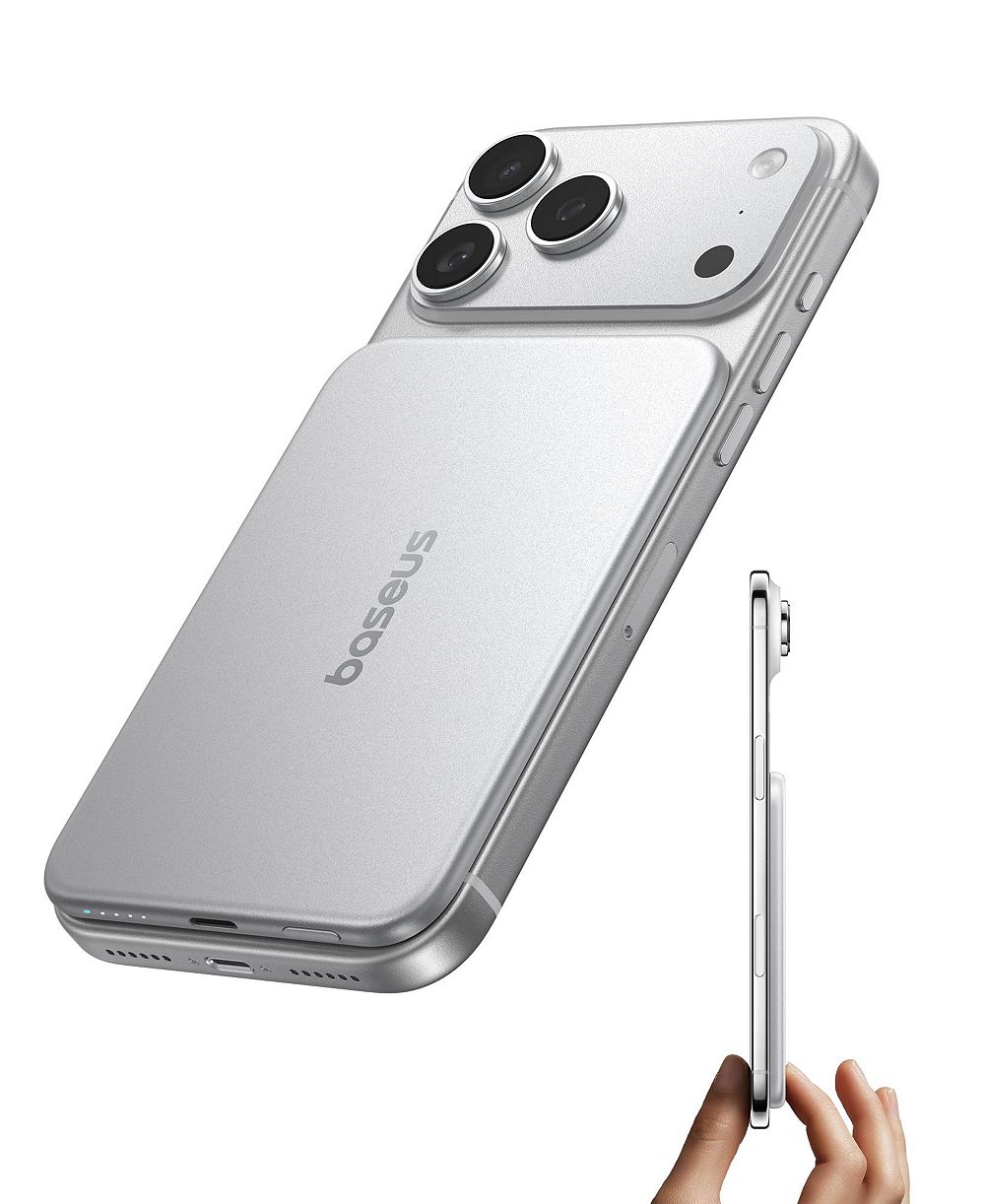 Внешний аккумулятор Baseus PicoGo Ultra Slim AM71 Magnetic-Wireless 5000mAh для iPhone, Samsung Galaxy, Google Pixel, AirPods и USB-C устройств