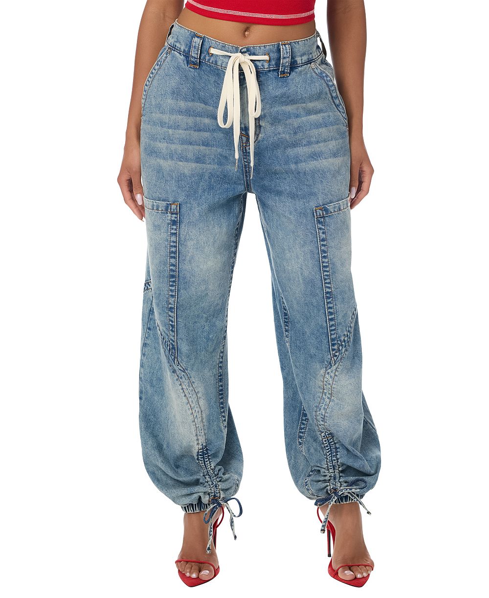 Женские джоггеры из денима с высокой посадкой и шнуровкой Balloon Horseshoe от True Religion