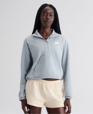 Fanatics Women's Blue Philadelphia Eagles Oversized Clutch Tri-Blend Quarter-Zip Pullover Sweatshirt