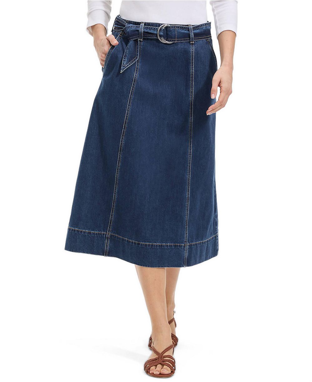 Женская миди-юбка Lands' End Big Girls Soft Denim A-line