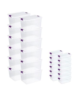 Sterilite 66 Quart Latch Lid Tote, 12 Pack, and 15 Quart Latch Lid Tote, 12 Pack
