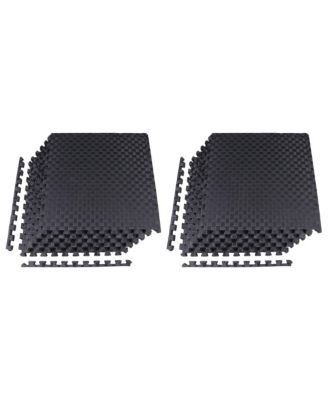 BalanceFrom Fitness Foam Interlocking Exercise Floor Mat, 24 SqFt, Black 2 Pack