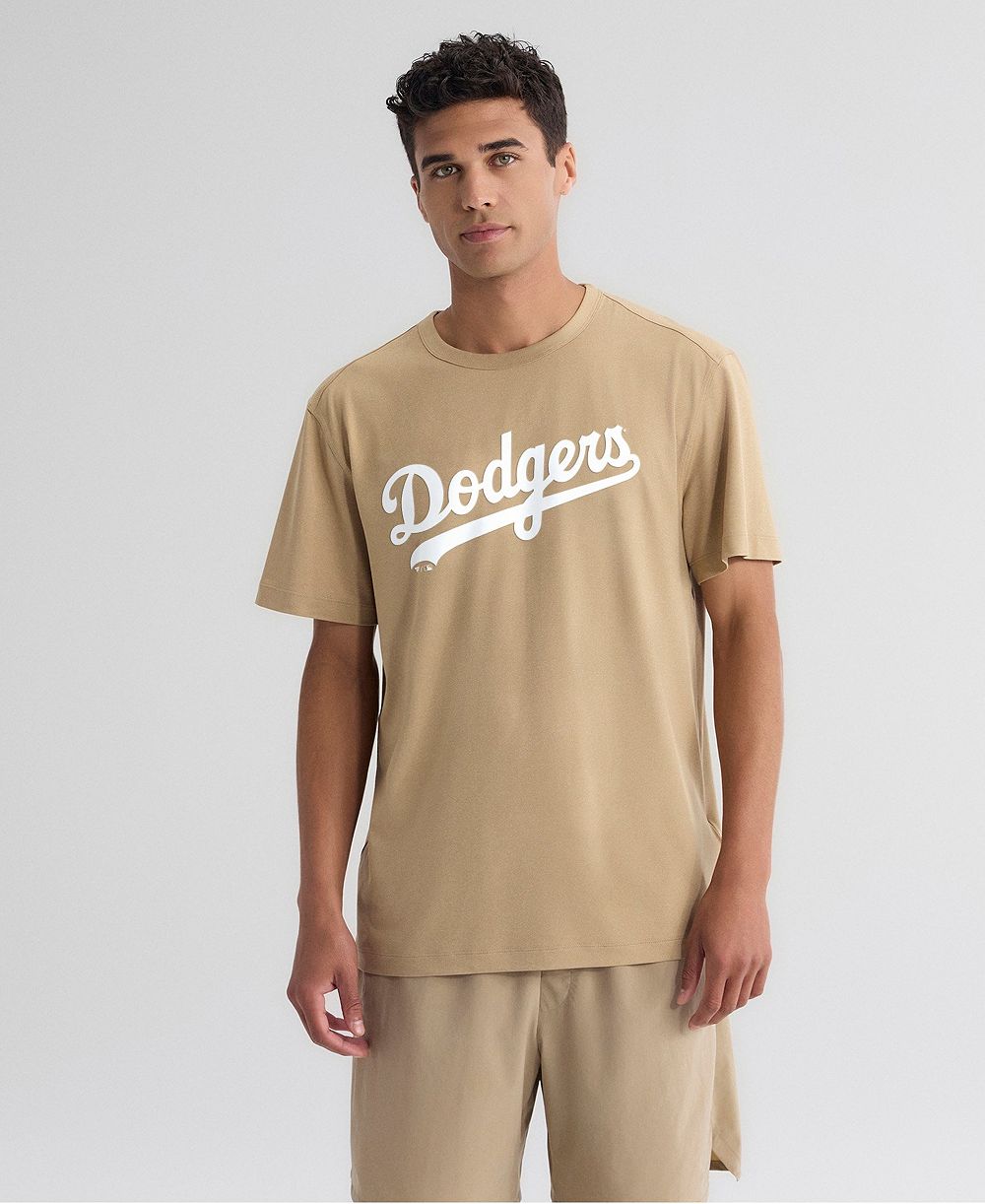 Мужская футболка Fanatics Khaki Los Angeles Dodgers Clutch Winning Edge