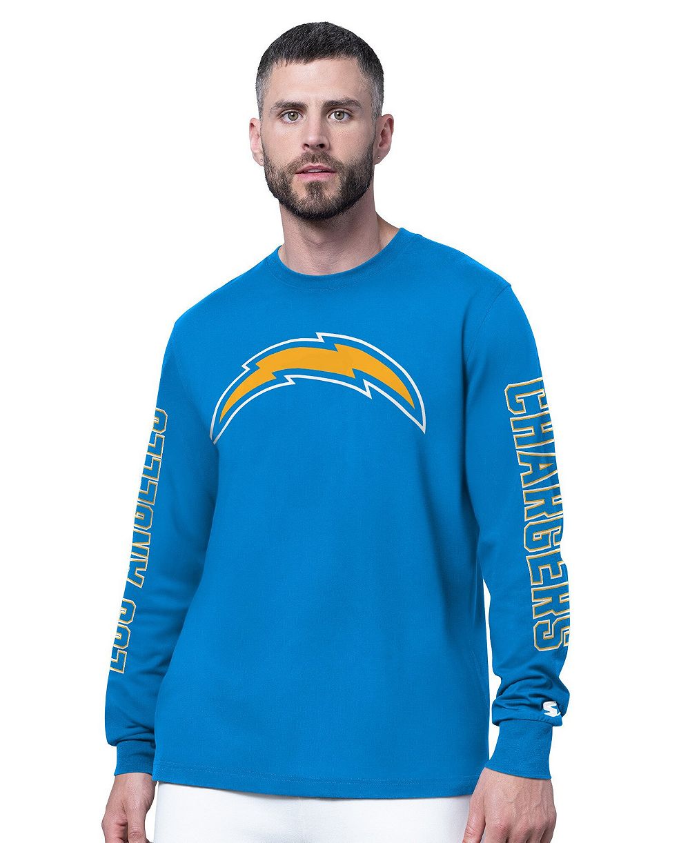 Starter Men's Powder Blue Los Angeles Chargers Clutch Hit II Long-Sleeve T-Shirt