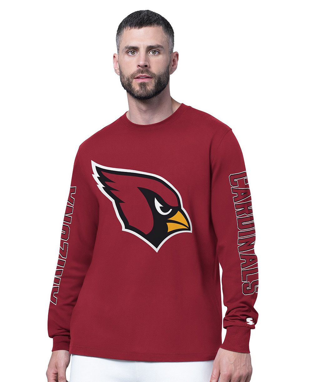 Футболка Starter мужская с длинным рукавом Arizona Cardinals Clutch Hit II, цвета кардинал