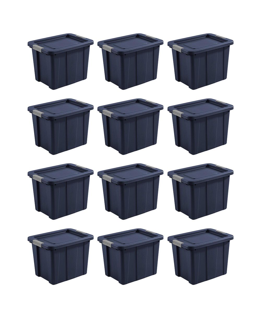 Sterilite 18 Gal Latching Tuff1 Stackable Storage Tote w/ Latching Lid, 12 Pack