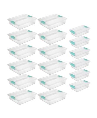 Sterilite Large Clip Storage Box, 12 Pack, and Small Clip Storage Box, 6 Pack
