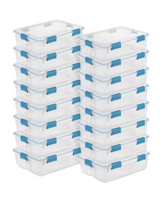 Sterilite 37 Qt Clear Plastic Home Storage Tote Bin with Secure Lids, (16 Pack)