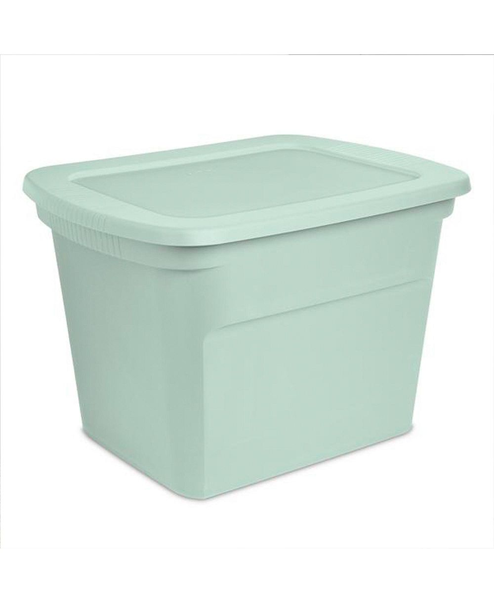 Sterilite 8 Pack 18 Gal Plastic Stackable Storage Container w/ Lid, Mindful Mint