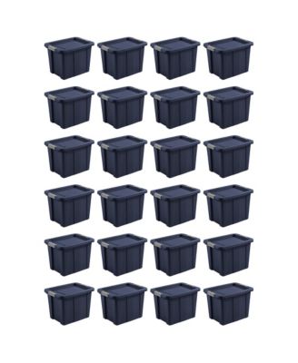 Пластиковый контейнер для хранения Sterilite Tuff1 18 Gal с крышкой и защелками, синий (24 шт.)