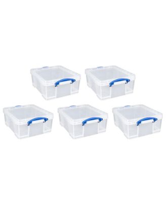 Really Useful Box 17L контейнер для хранения с крышкой и ручками с защелкой, 5 шт.
