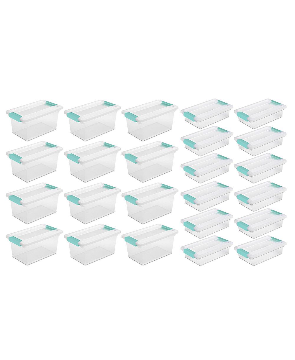 Sterilite Medium Clip Storage Tote, 12 Pack, and Small Clip Storage Tote, 12 Pack