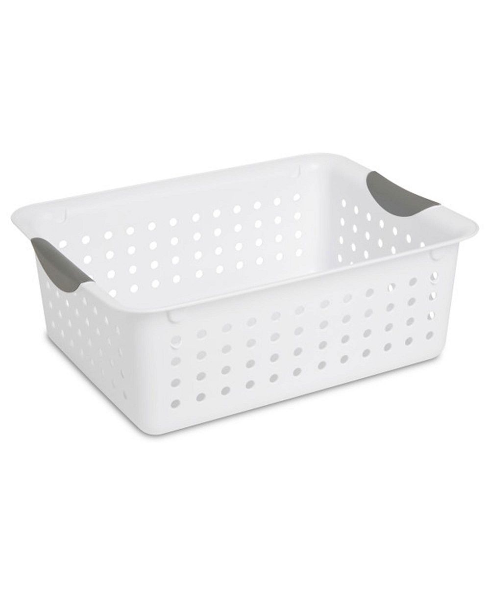 Sterilite Medium Ultra Plastic Storage Organizer Basket with Handles, (6 Pack)
