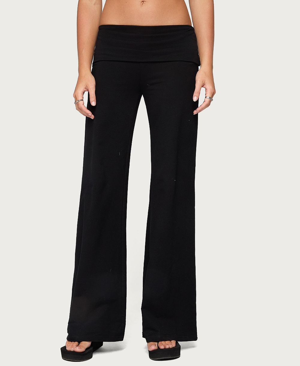 Edikted Women's Angel Energy Low Rise Wide Leg Pull-On Pants