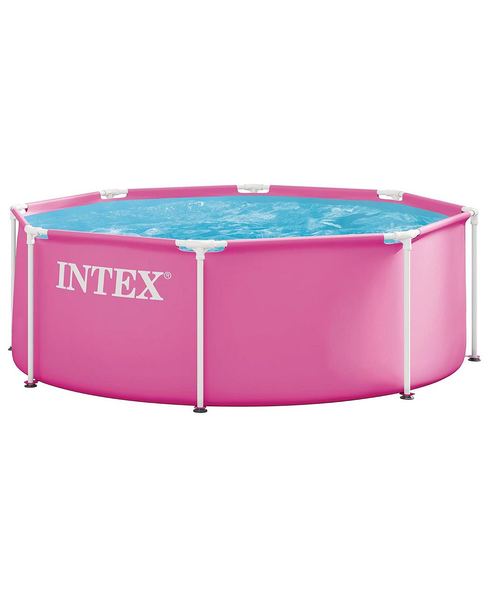 INTEX 28290EP 8Ft X 30In Pink Metal Frame Above Ground Swimming Pool, Pool Only
