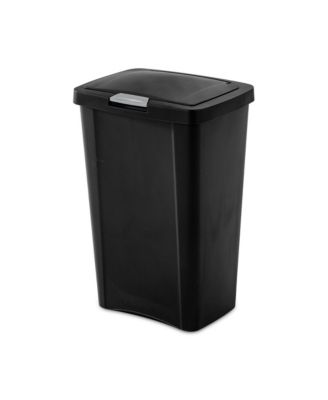 Sterilite 13 Gallon TouchTop Wastebasket with Titanium Latch, Black (16 Pack)