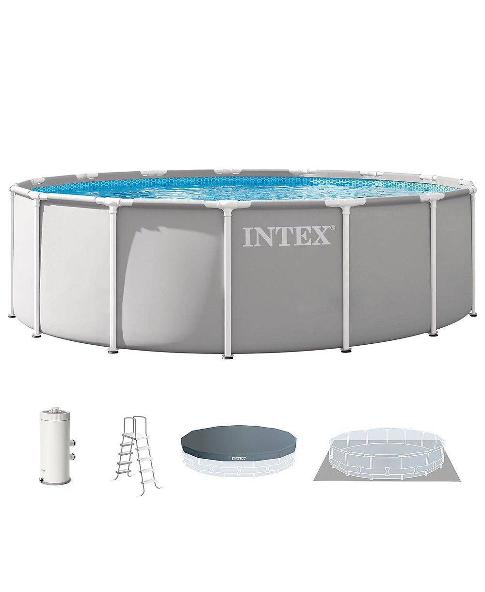 INTEX комплект надземного бассейна Prism Frame 15ft x 48in с фильтровальным насосом