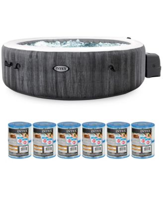 Intex PureSpa Plus Inflatable Hot Tub and Type S1 Filter Cartridges, (12 Pack)