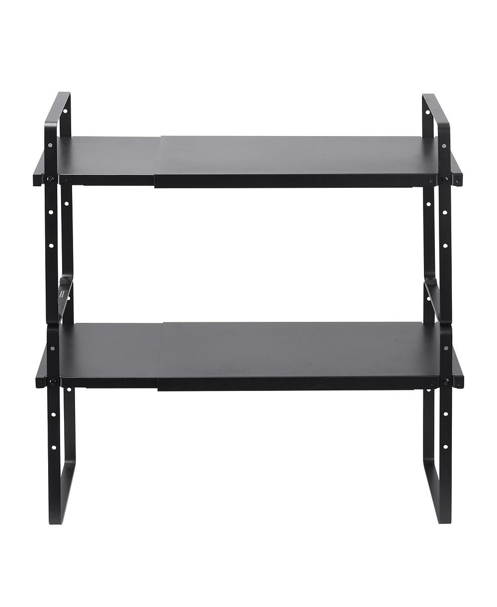 SUGIFT Expandable 2 Tier Cabinet Shelf Organizer Stackable Countertop Riser for Kitchen and Pantry