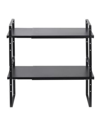 SUGIFT Expandable 2 Tier Cabinet Shelf Organizer Stackable Countertop Riser for Kitchen and Pantry