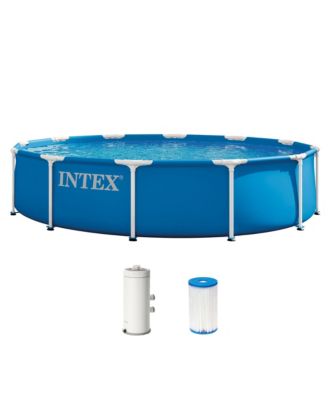 Intex 28211EP 12ft x 30in Metal Frame Above Ground Pool Set with Filter Pump