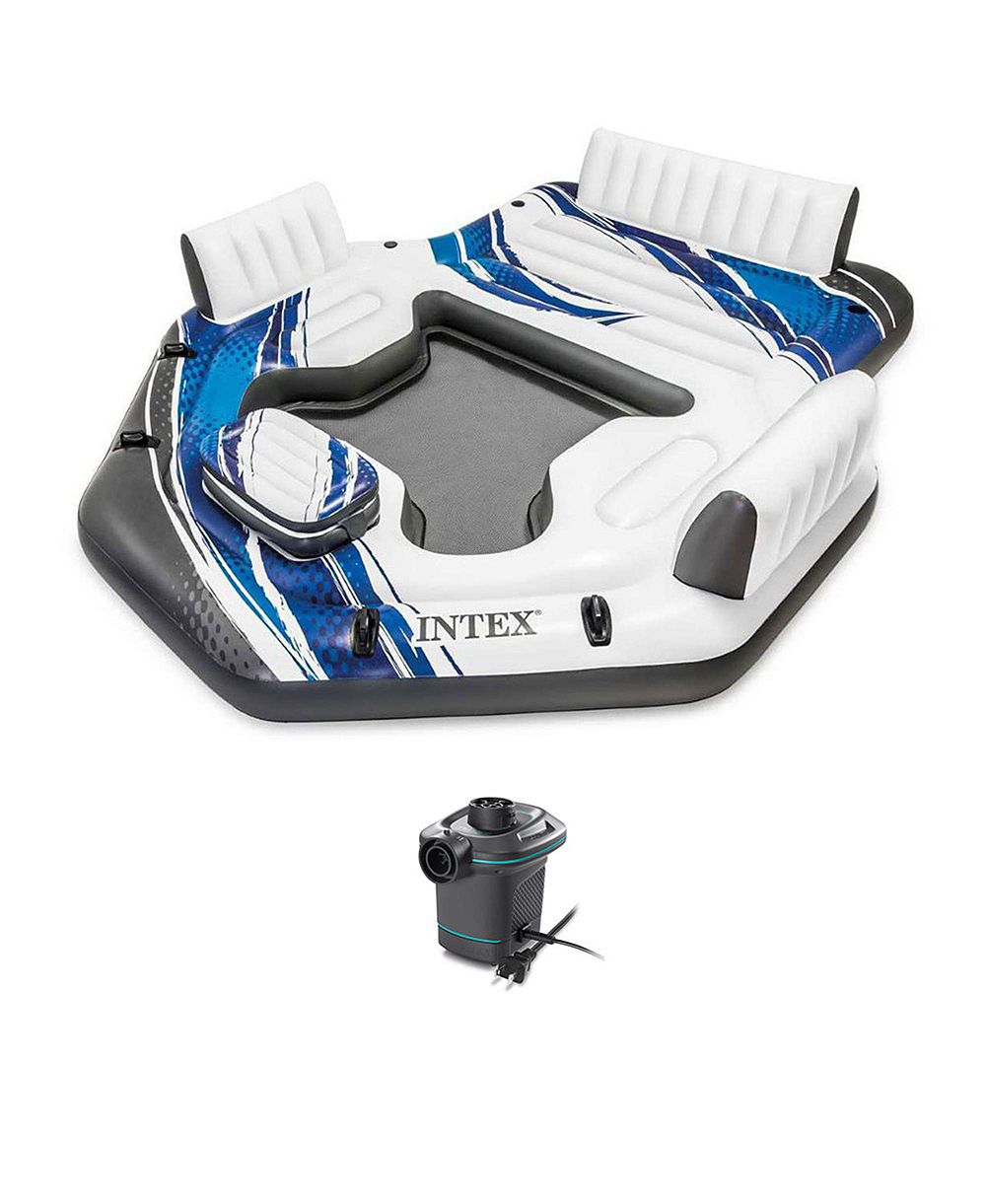 Intex Adult 5 Seat Pool Float w/ Quick Fill AC Electric Air Pump