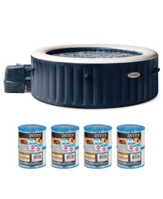 Intex PureSpa Plus Portable Inflatable Hot Tub Jet Spa w/ 12 Filter Cartridges
