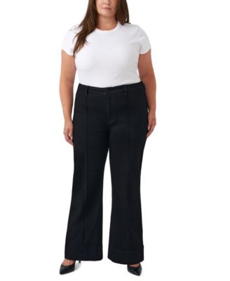 Женские джинсы Seven7 Plus Size с высокой талией и широкими штанинами, со складками