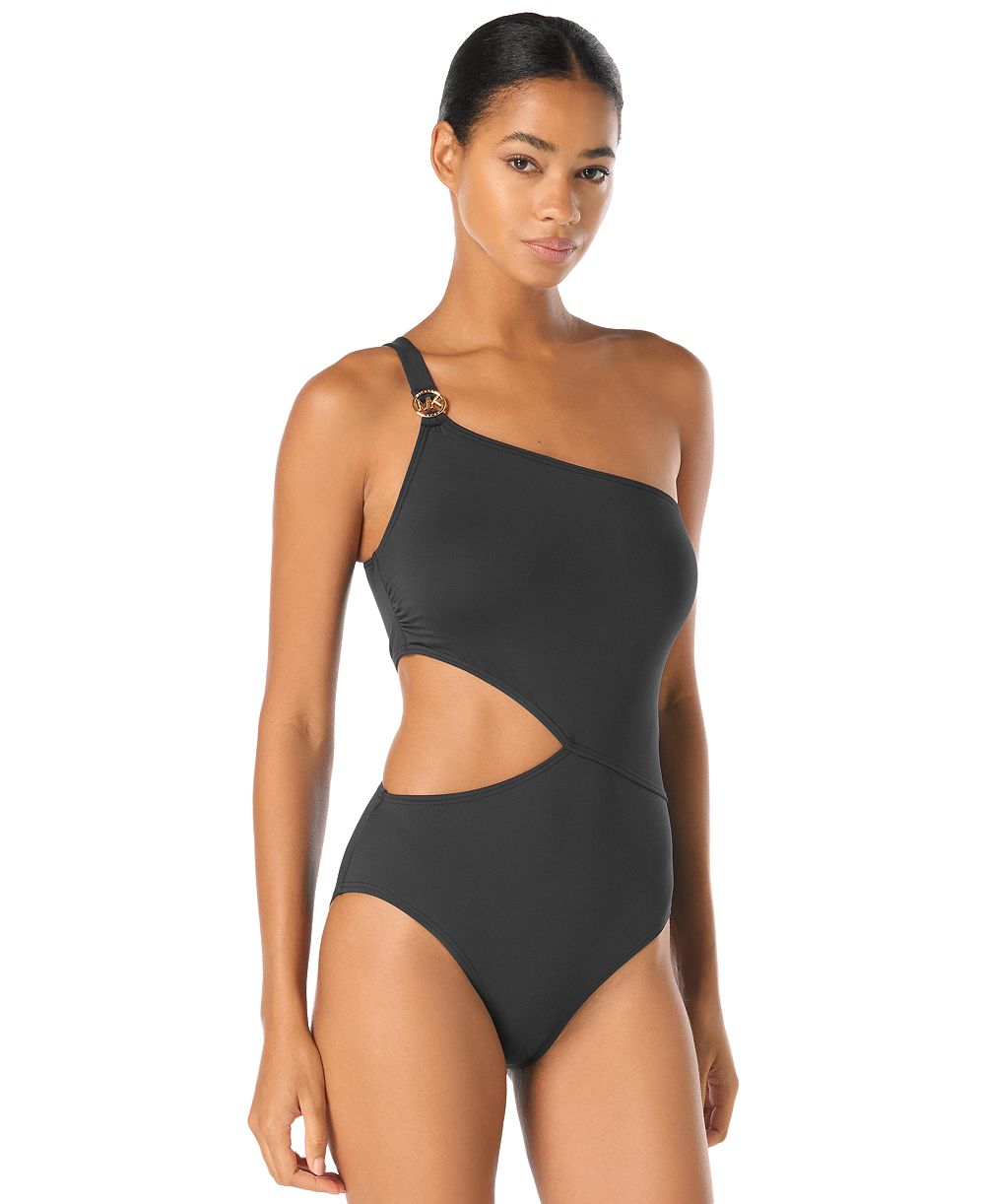 MICHAEL Michael Kors Women's One-Shoulder Cutout One-Piece Swimsuit