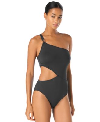 MICHAEL Michael Kors Women's One-Shoulder Cutout One-Piece Swimsuit