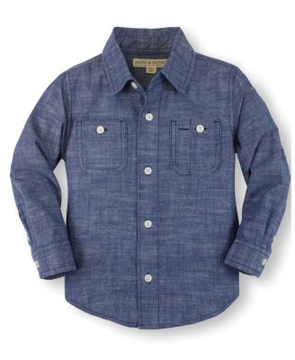 Hope & Henry Little and Big Boys' 5- 7 Organic Long Sleeve Chambray Shirt