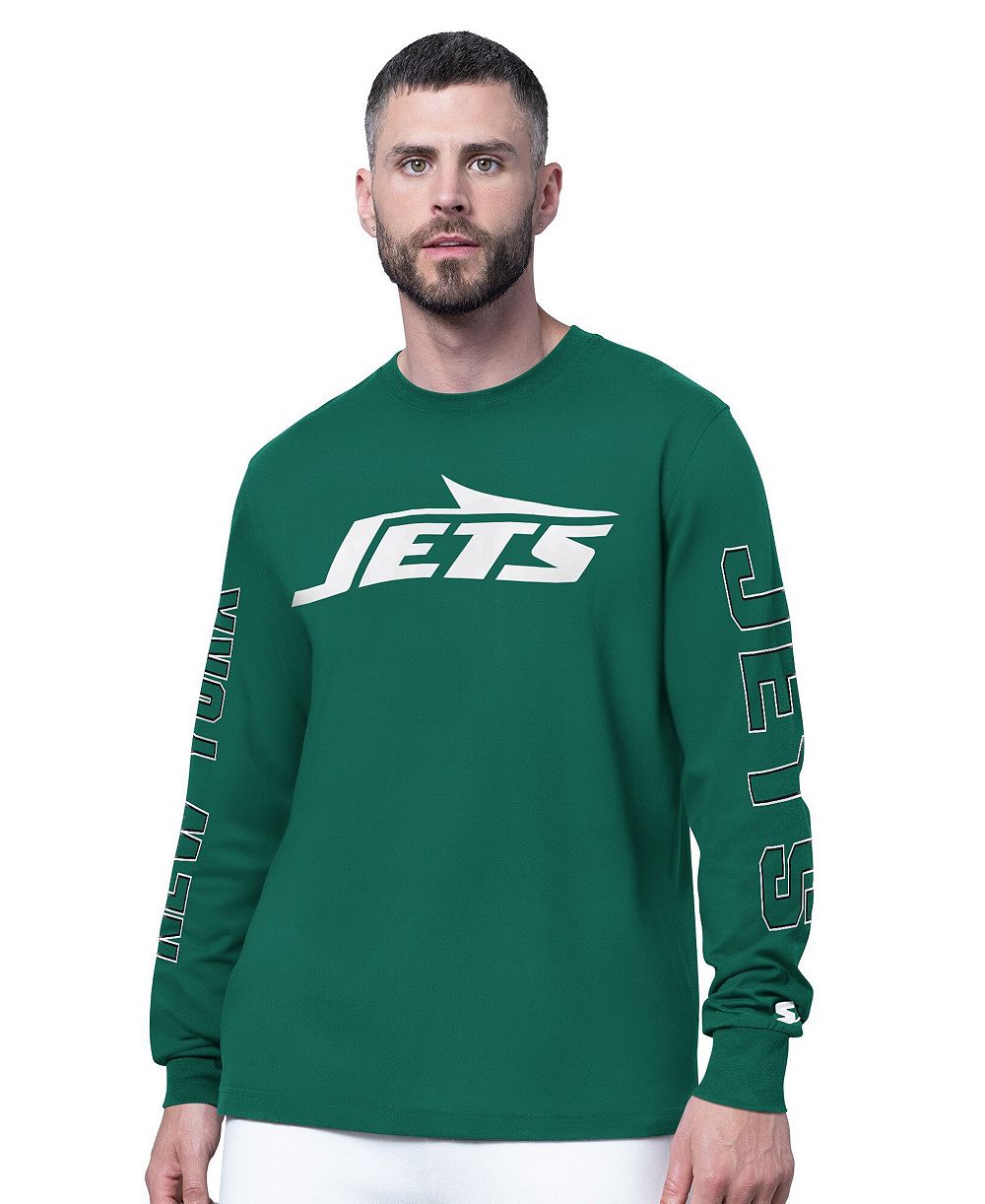Starter Men's Green New York Jets Clutch Hit II Long-Sleeve T-Shirt