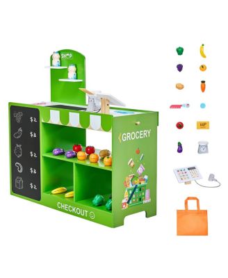YOBTOP Grocery Store 35-Piece Moving Conveyor Belt and Scanner Playset, Ages 3+