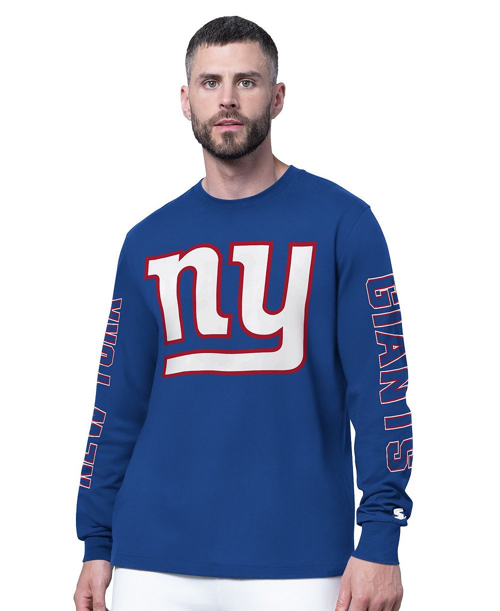 Мужская футболка Starter с длинным рукавом Royal New York Giants Clutch Hit II