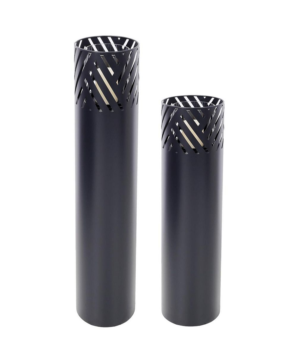YOBTOP Lantern Column - Set of 2 Decorative Garden Columns, Industrial Design, Indoor and Outdoor Use, Includes Candles, 37 1/2 + 29 1/2 in