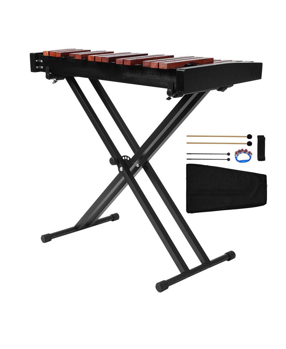 YOBTOP 32-Note Wooden-Key Adjustable-Stand Glockenspiel, Ages 3+